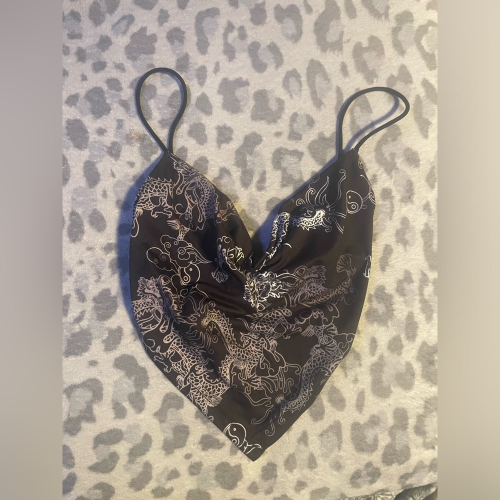 Dragon print crop top